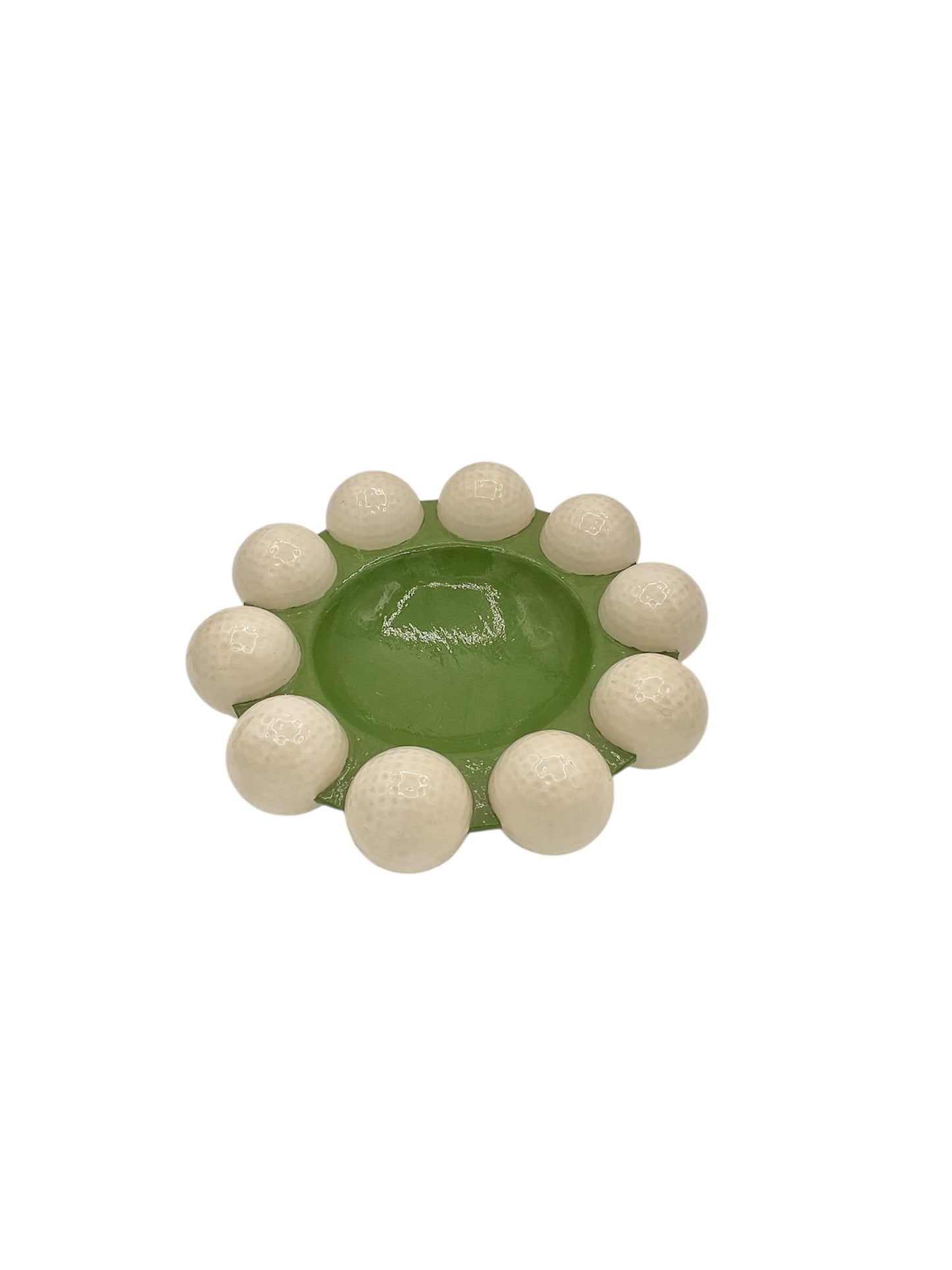 Dark Green Vintage Golfball ceramic tray