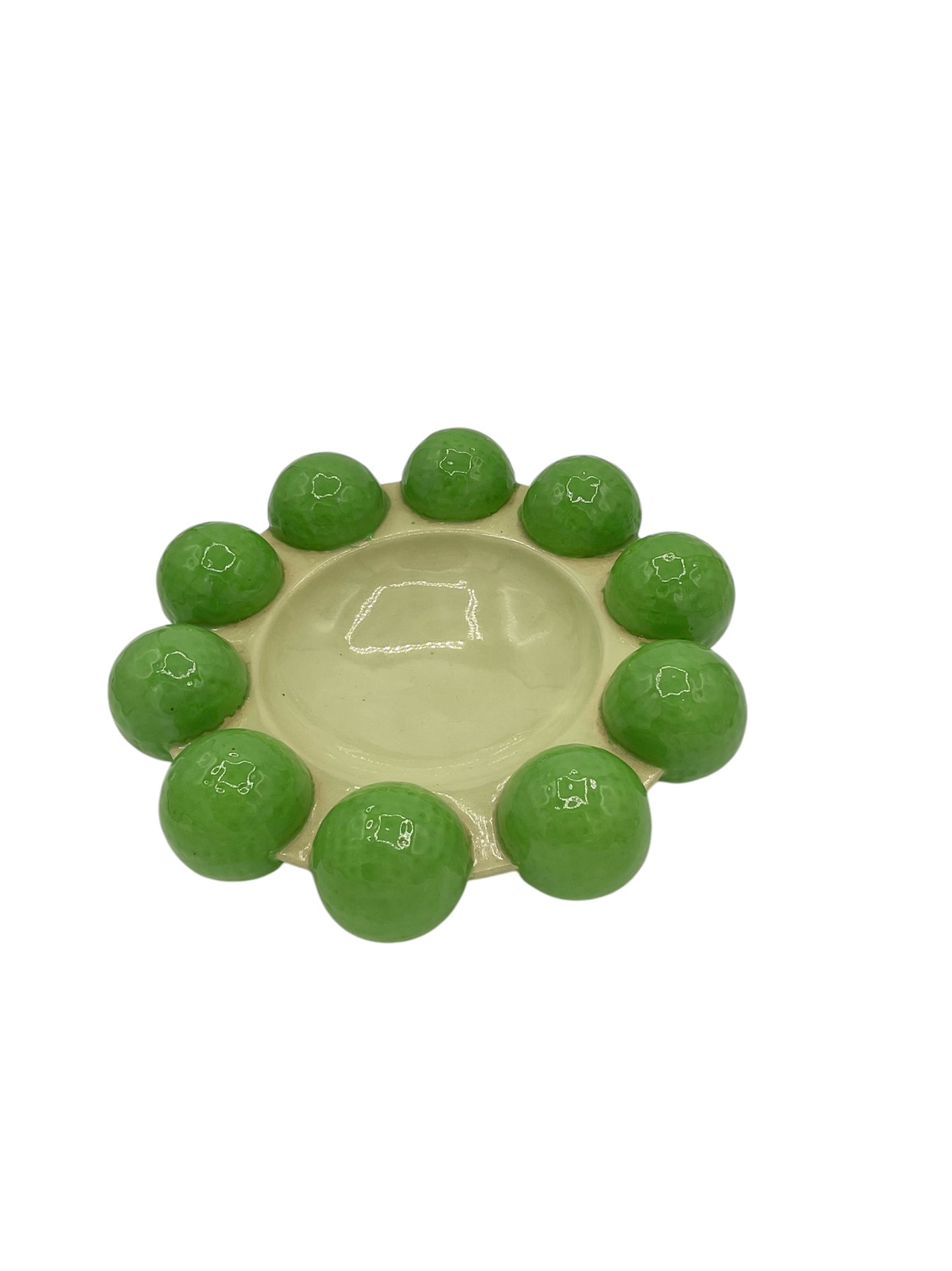 Bright Green Vintage Golfball ceramic tray