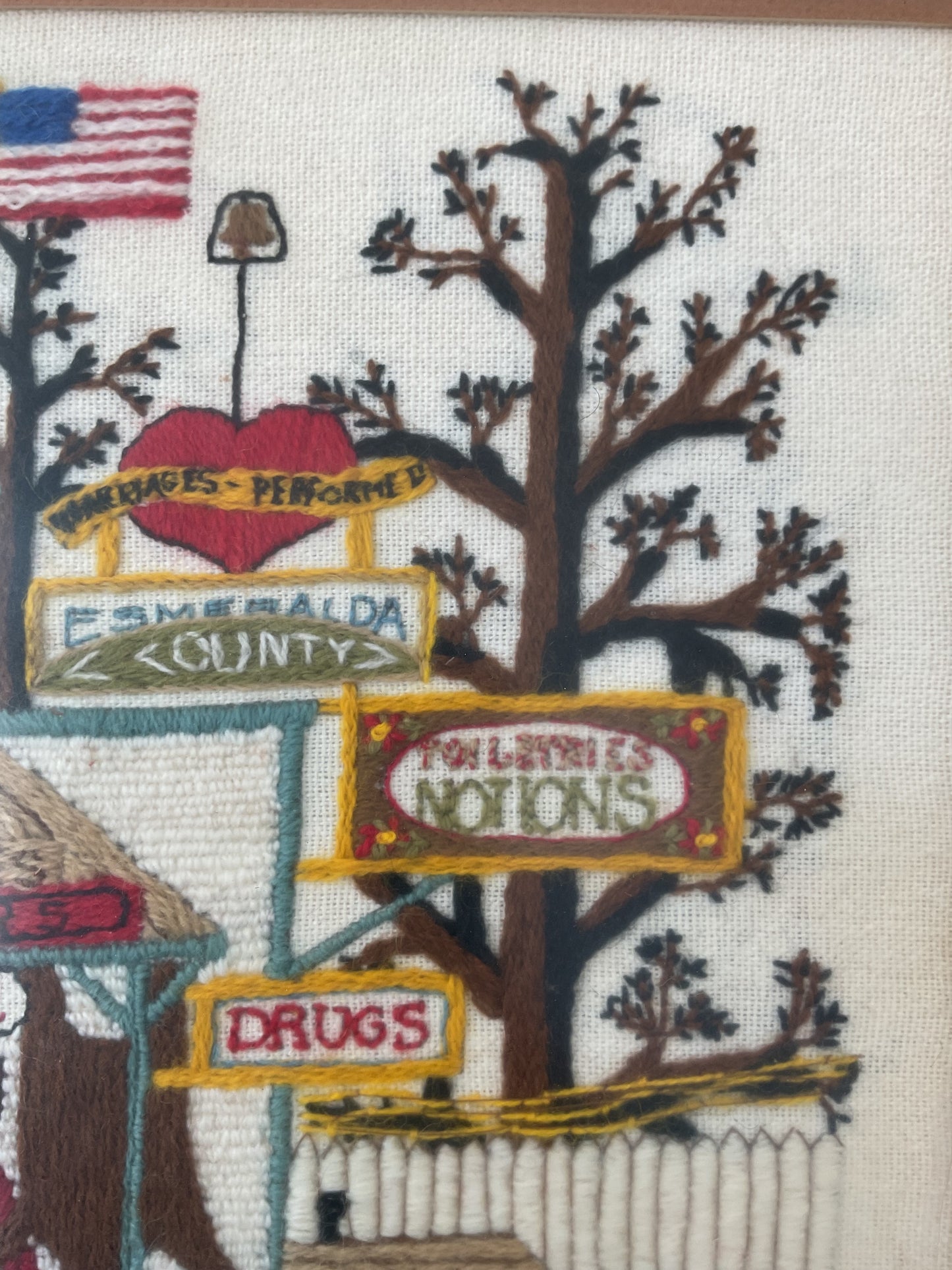 Trading Post Framed Embroidery