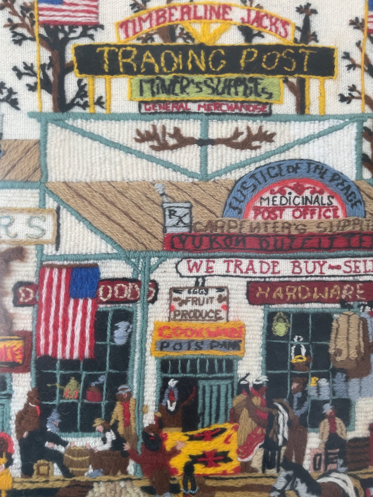 Trading Post Framed Embroidery
