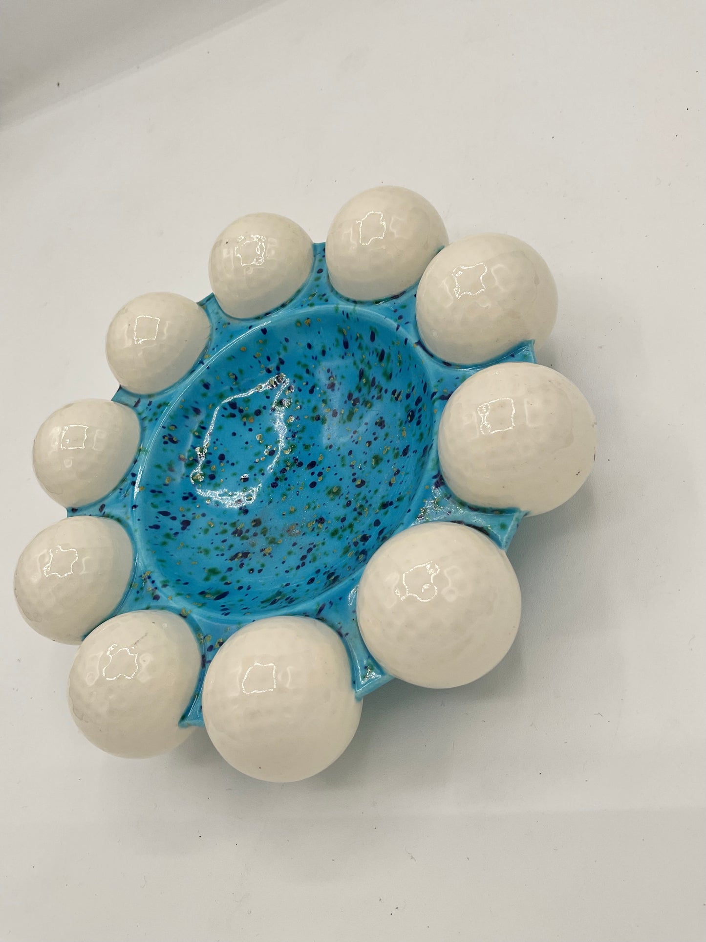 Bubblegum Blue Vintage Golfball ceramic tray