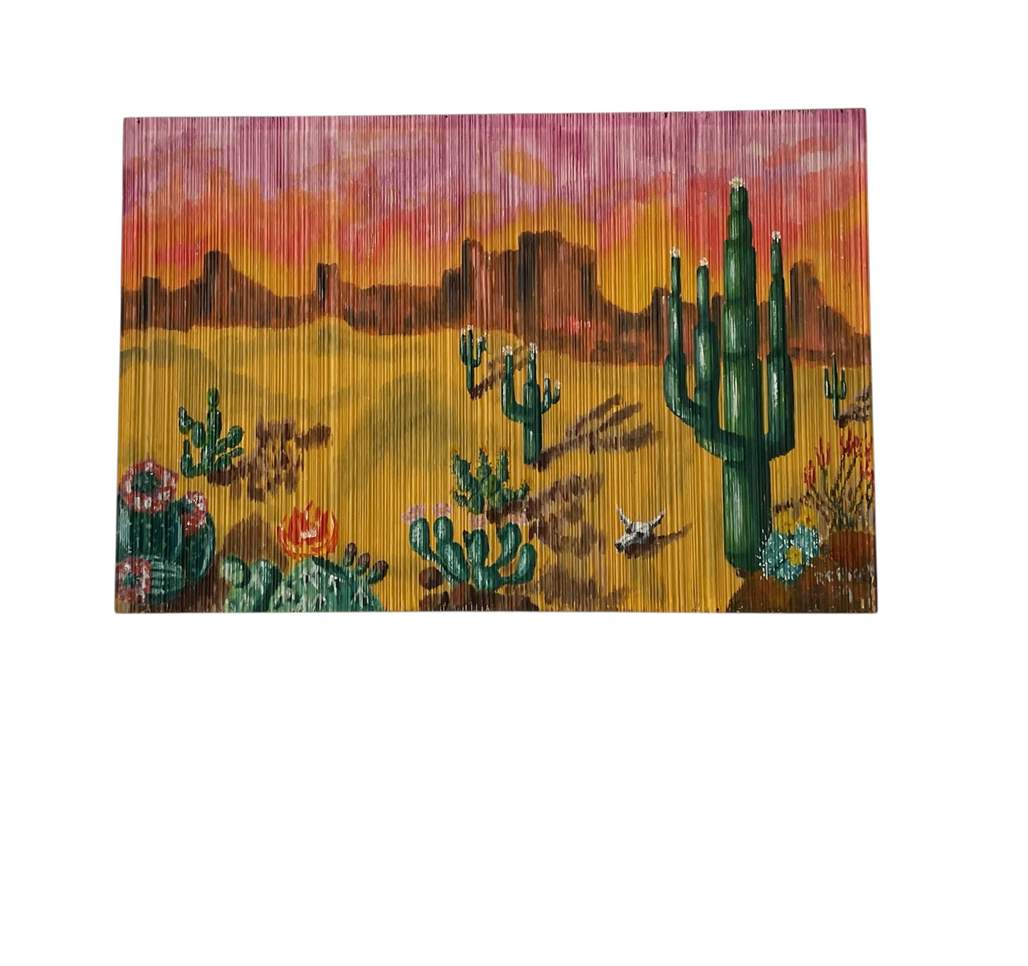 Vintage American Southwest landscape folk art