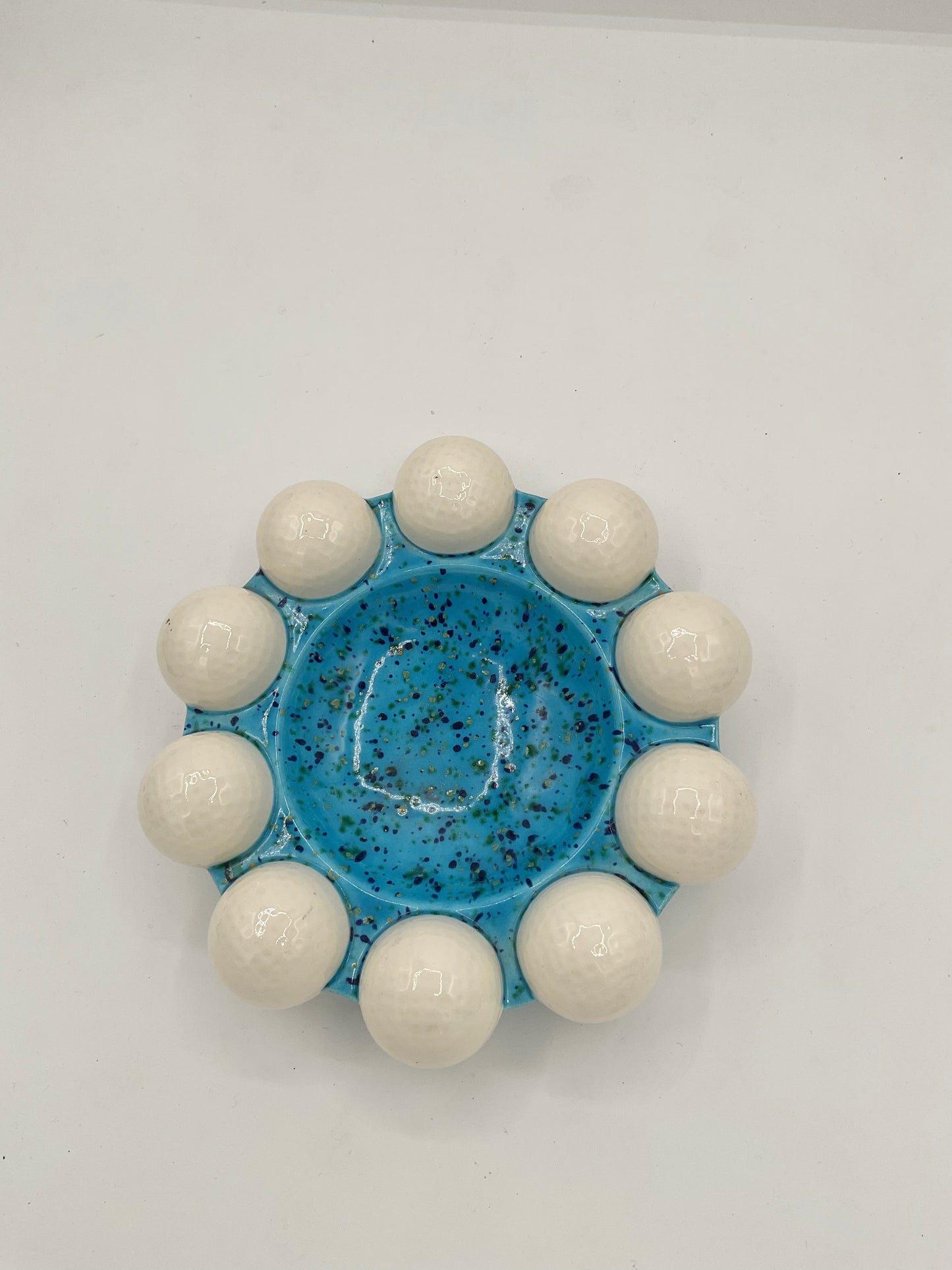 Bubblegum Blue Vintage Golfball ceramic tray