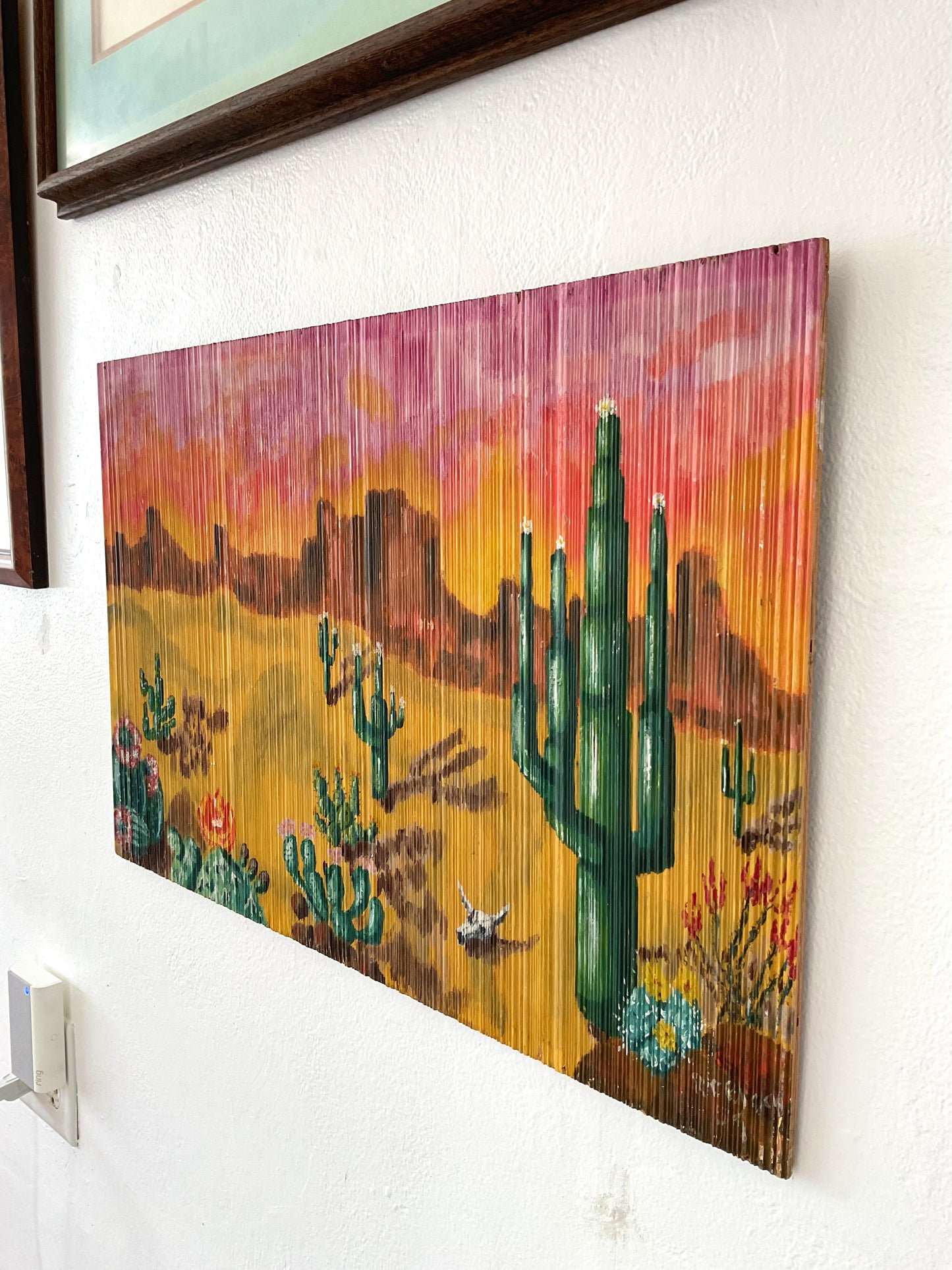 Vintage American Southwest landscape folk art