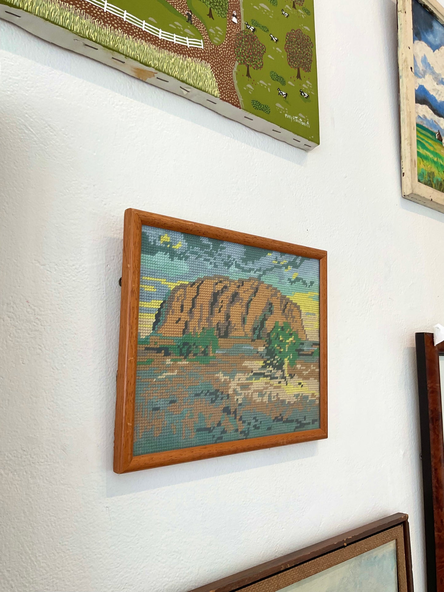 Vintage Rock Canyon needlepoint
