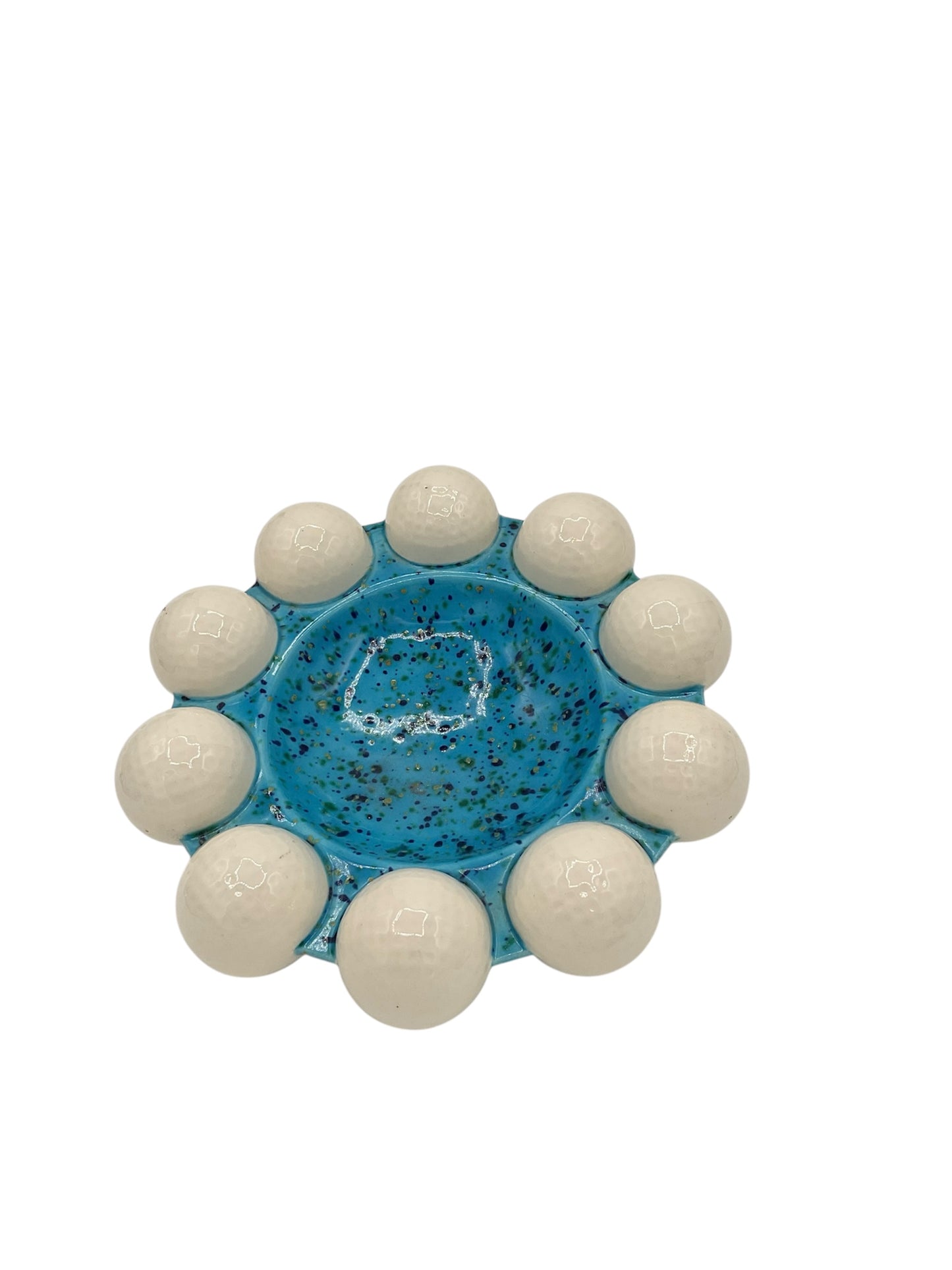 Bubblegum Blue Vintage Golfball ceramic tray