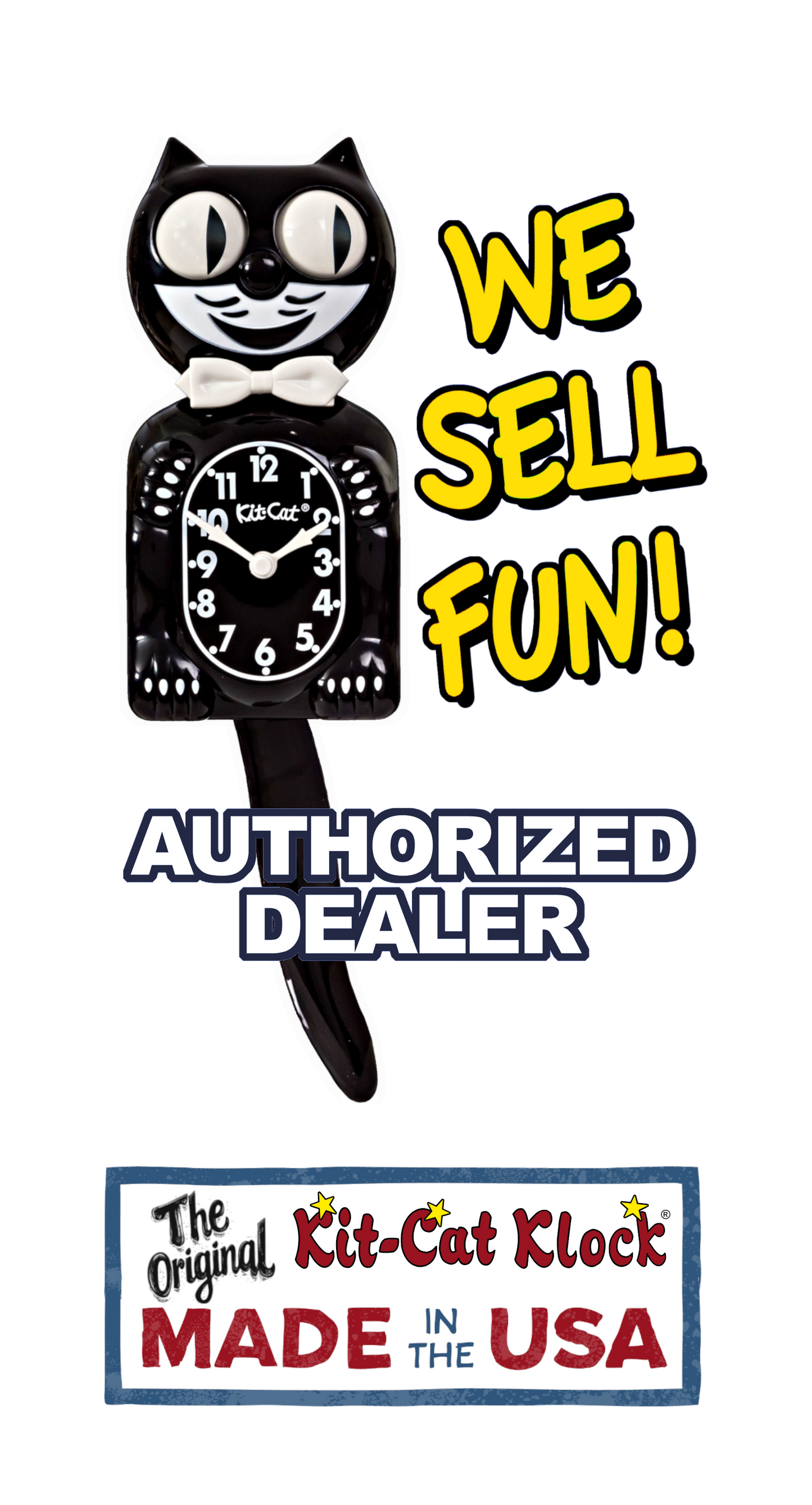 Kit-Cat Authorized Dealer Window Cling - We Sell Fun!