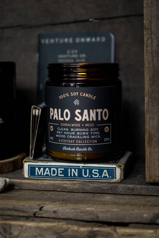 Palo Santo | Sandalwood + Moss 8oz Soy Candle