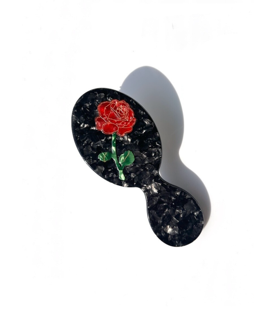 Hand-painted Compact Rose Stem 2-1 Perfect Daily Brush