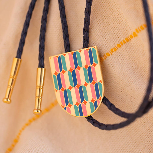 Geometric Shield Bolo Tie