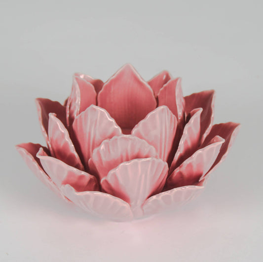 Pink Flower Tea Light Holder