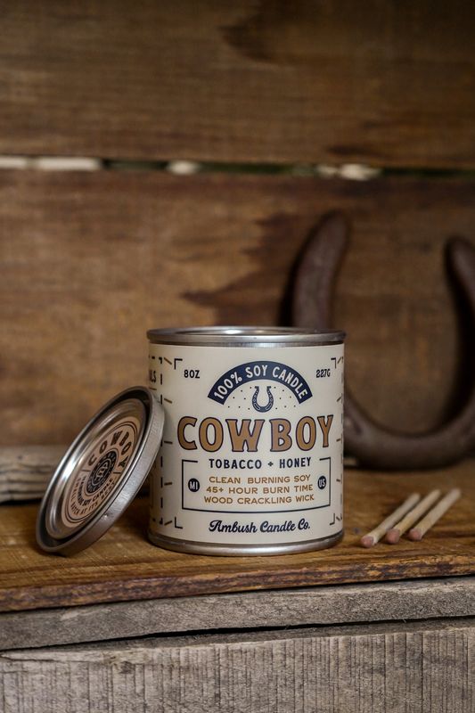 Cowboy | Tobacco + Honey 8oz Soy Candle