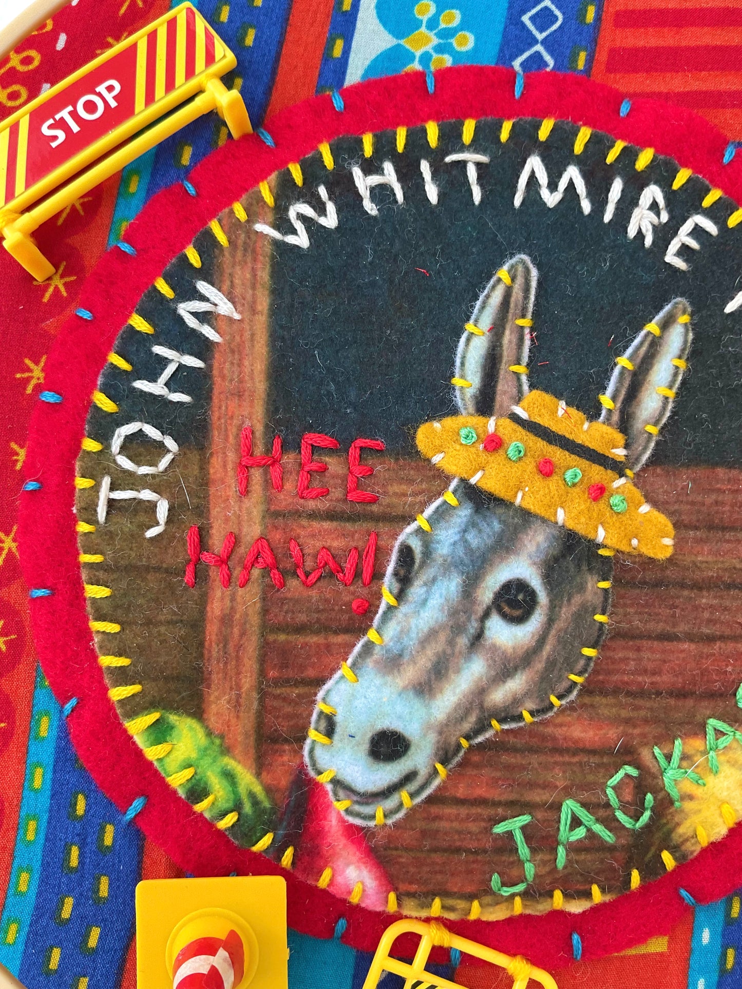 Donkey Man needlepoint
