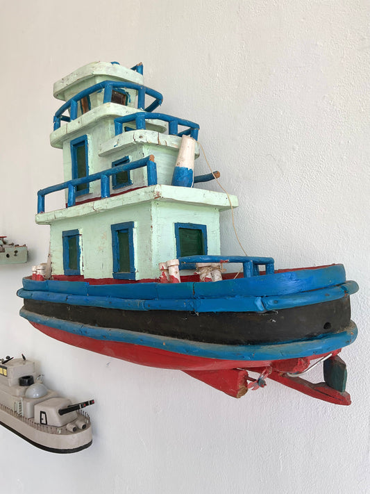 Mid Century wooden Tug Boat