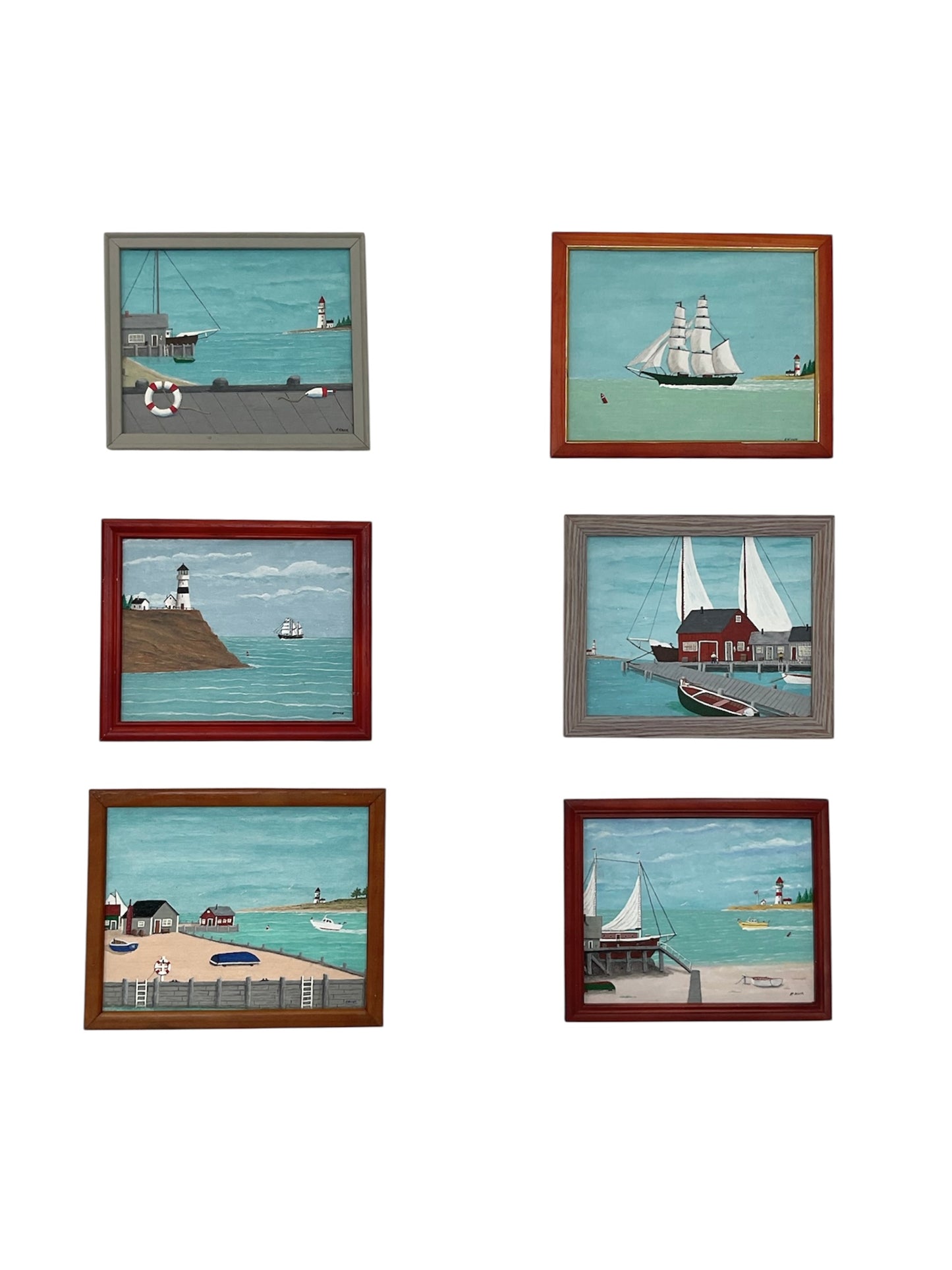 Vintage Nautical paintings set