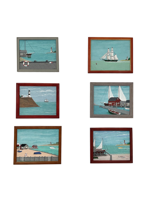 Vintage Nautical paintings set