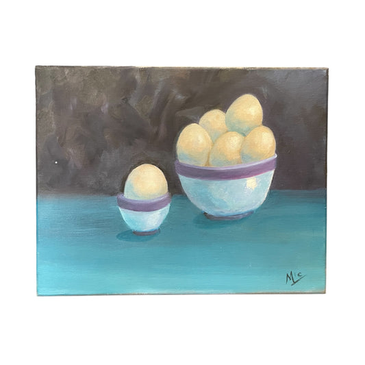 Vintage Egg Oil Painting