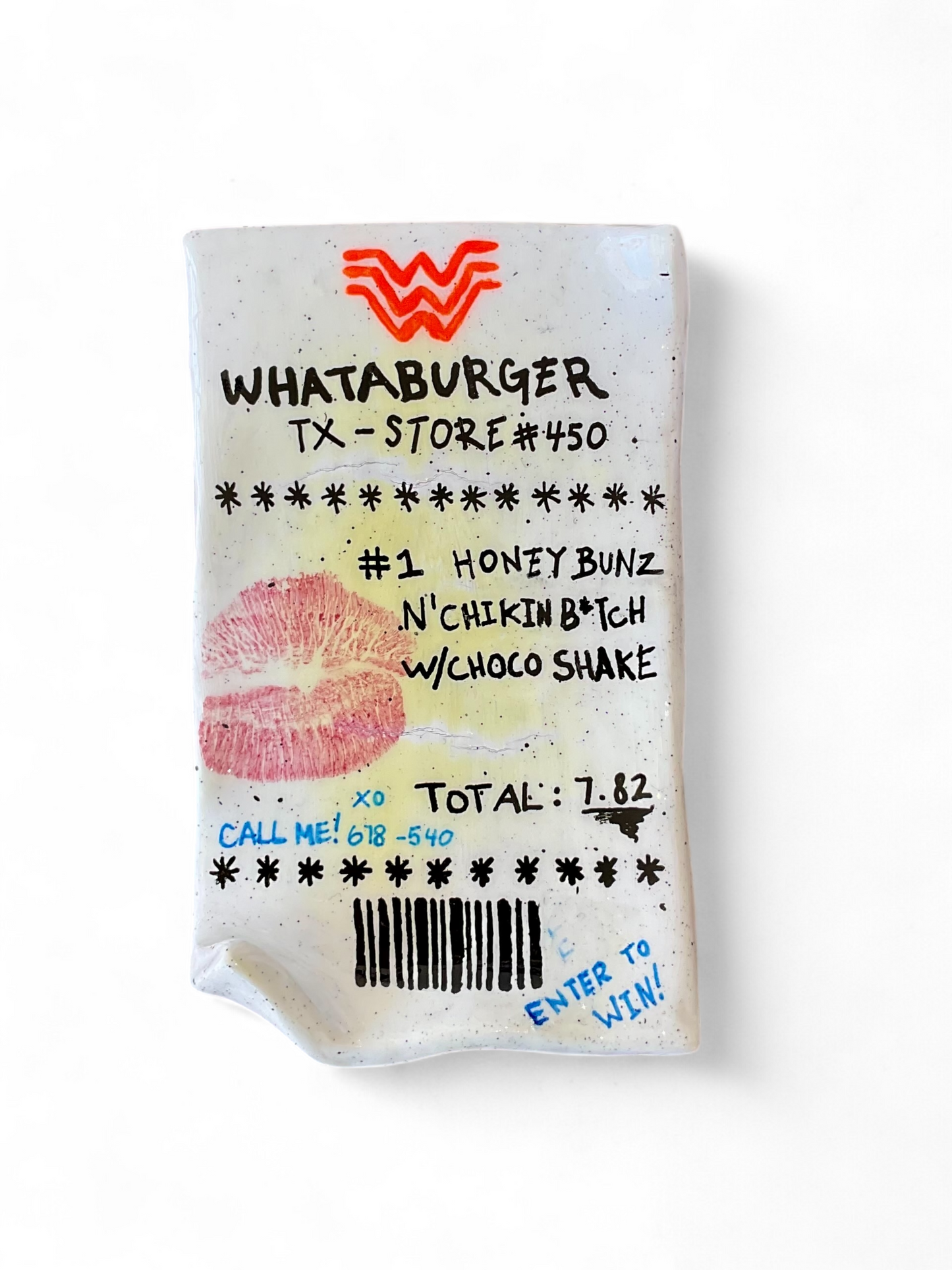 Ceramic Whataburger Receipt