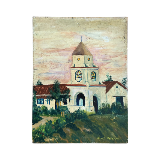 Mission Church Oil Painting