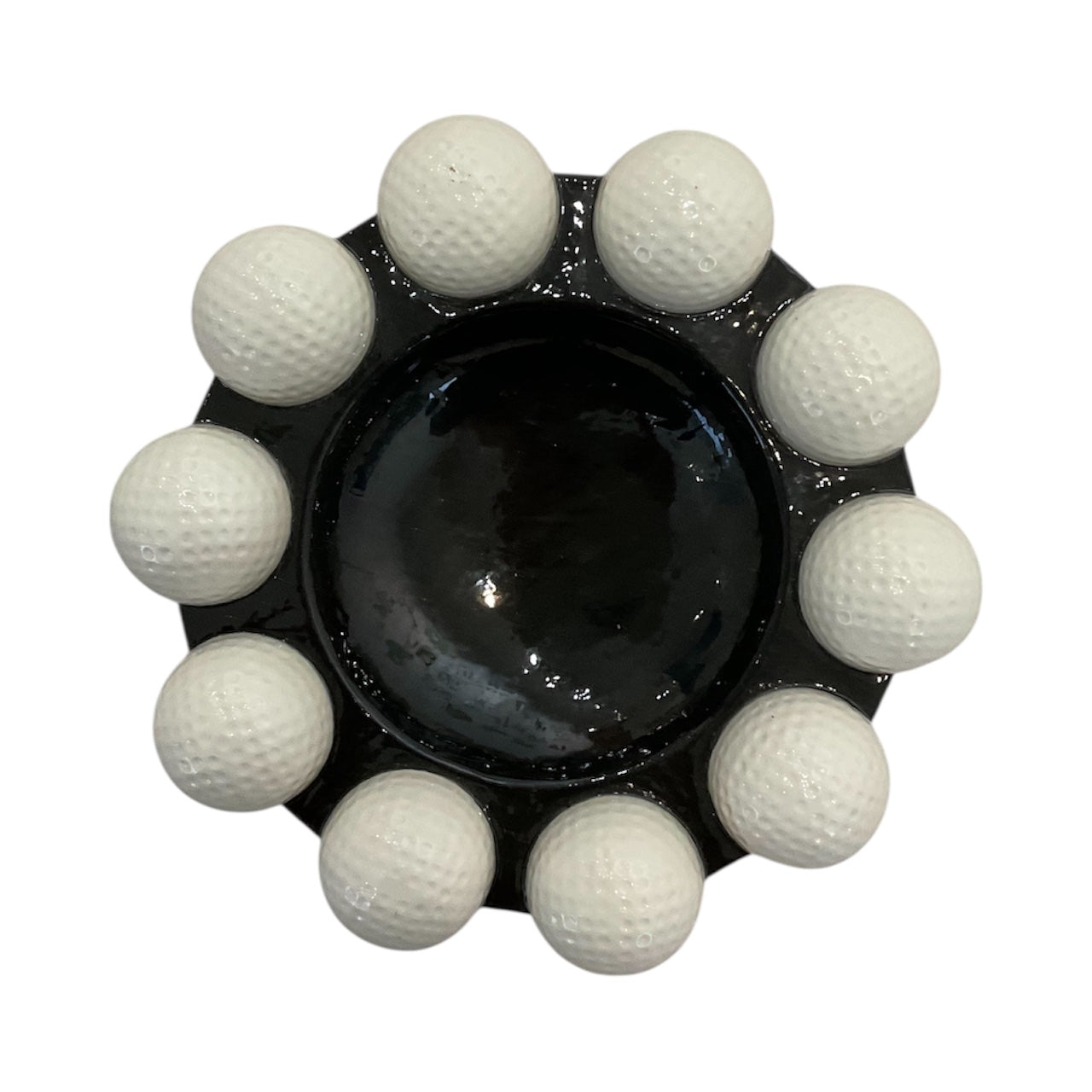 Charcoal Gray Vintage Golfball Ceramic Tray