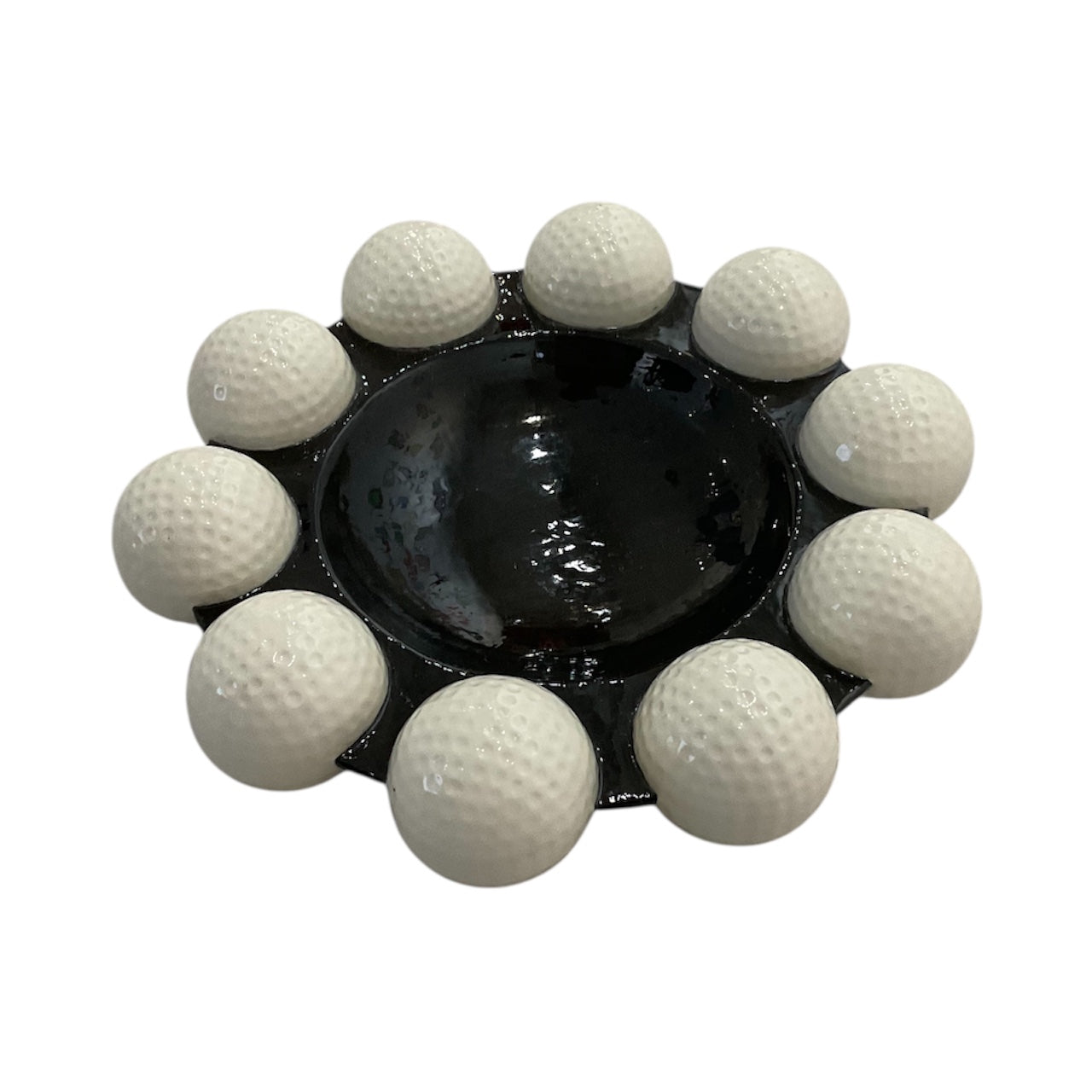 Charcoal Gray Vintage Golfball Ceramic Tray